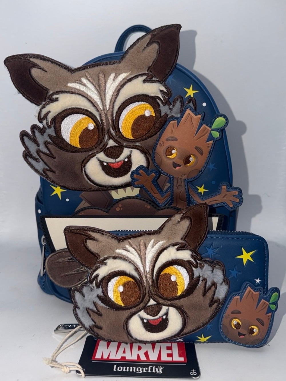 Loungefly Marvel GotG Rocket & Groot Mini Backpack & Wallet Set